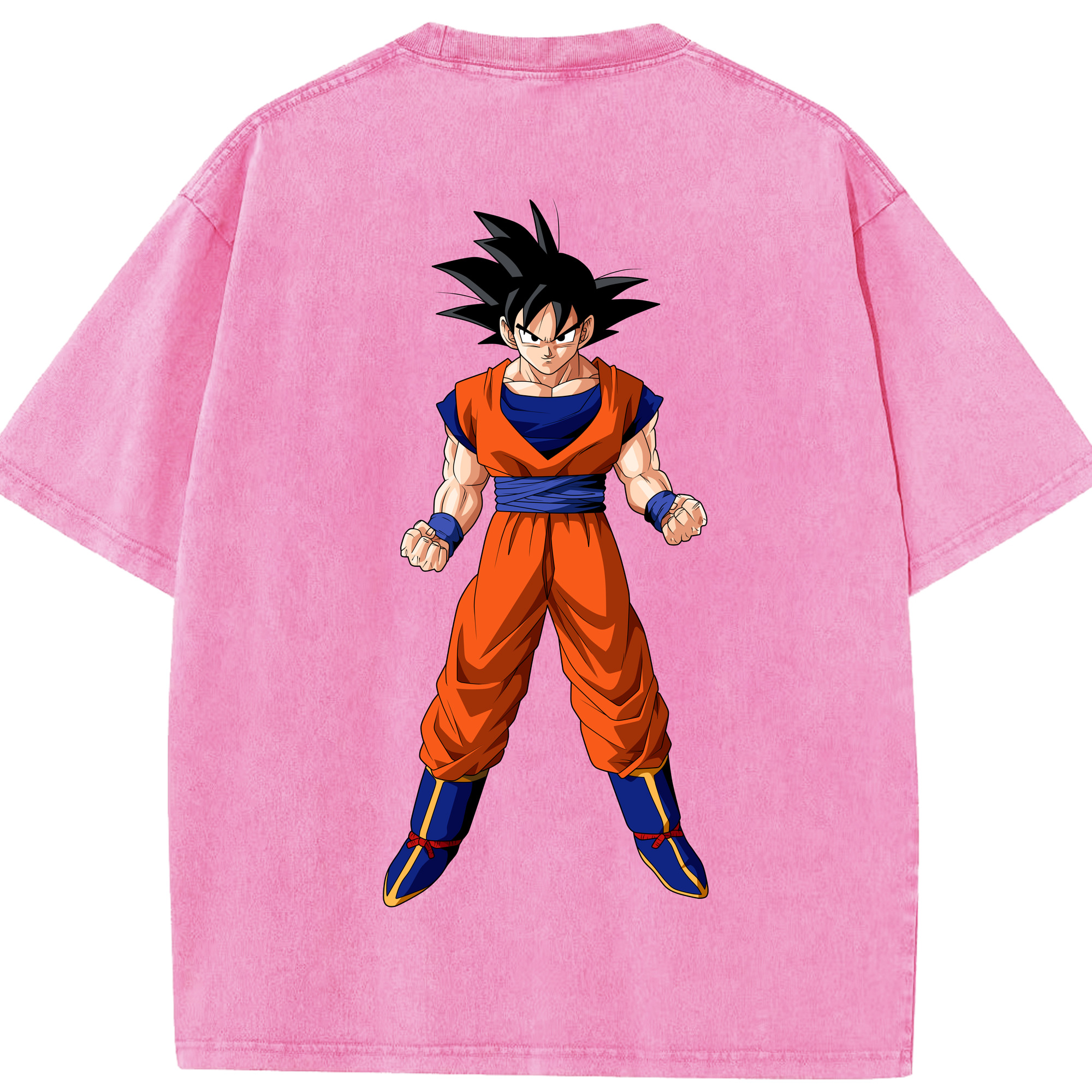 （画像用） ドラゴンボール 孫悟空（そん ごくう）Son Goku カカロット DRAGON BALL Kakarotto 綿100% ヴィンテージ風 半袖Tシャツ（背面プリント）